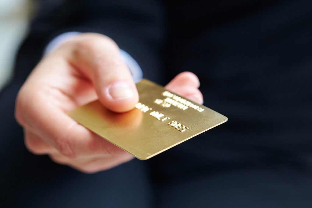 credit card in the hand