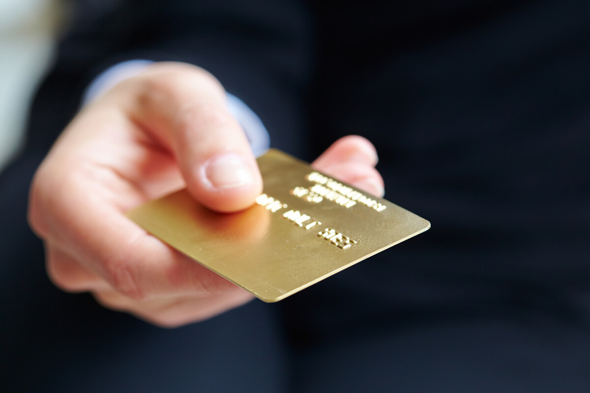 credit card in the hand